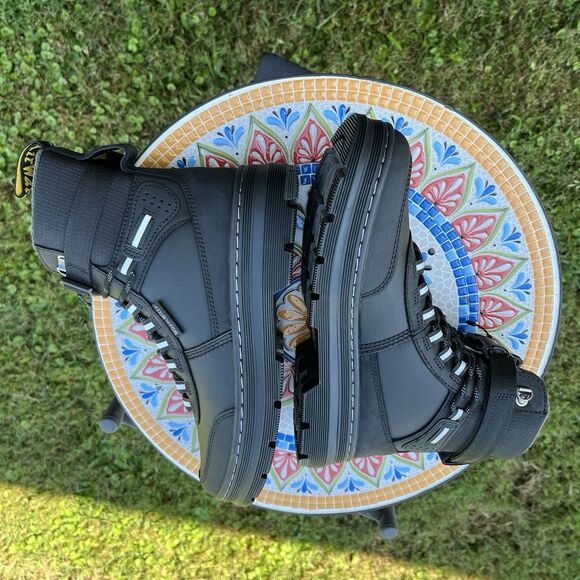 Dr Doc Martens Combs Tech WX Sz Women's 9 / M8 Leather Utility Black Boots NEW - Picture 7 of 10